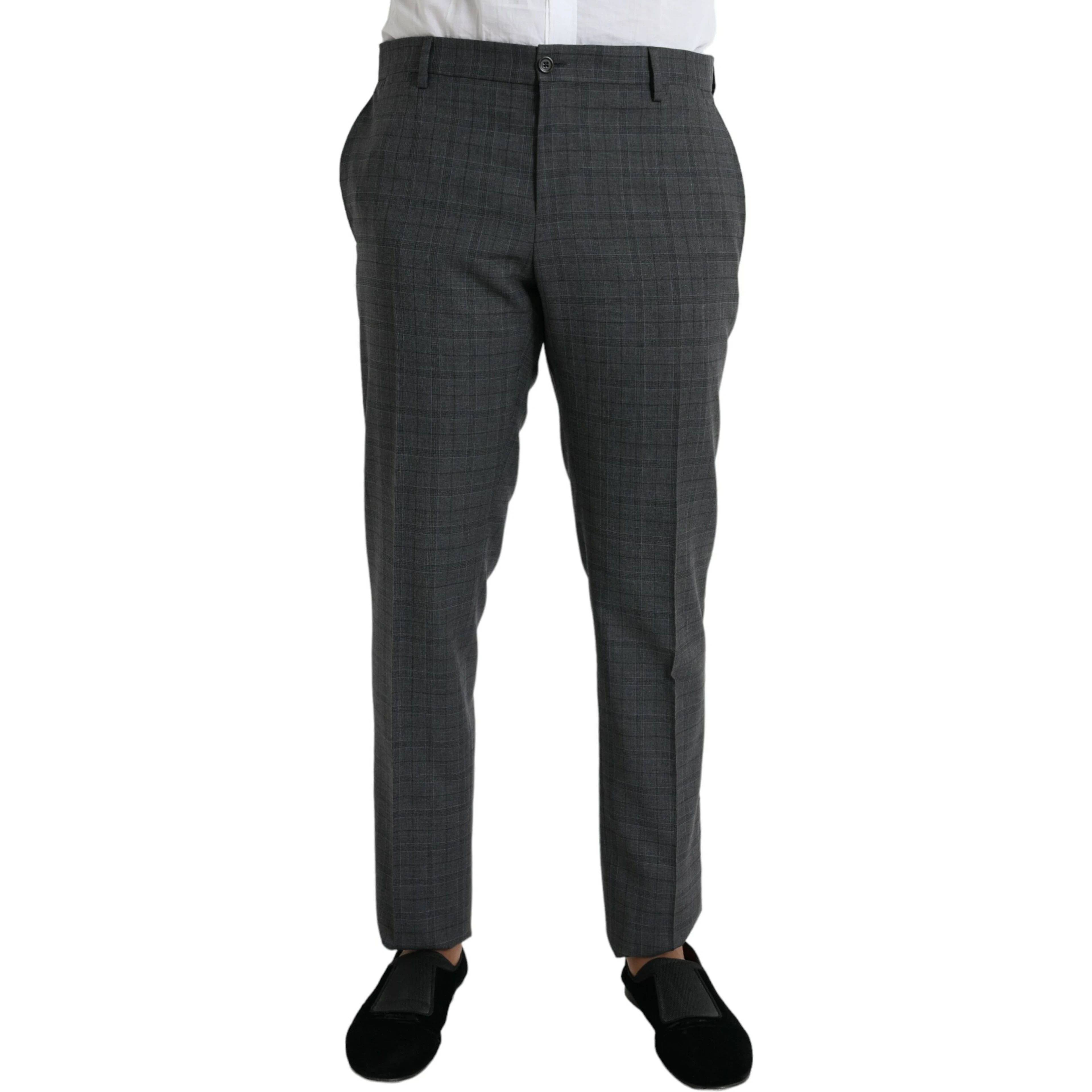 Gray Plaid Wool MARTINI Formal 2 Piece Suit