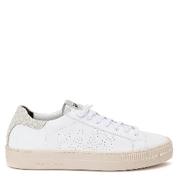 White Leather Low Top Sneakers