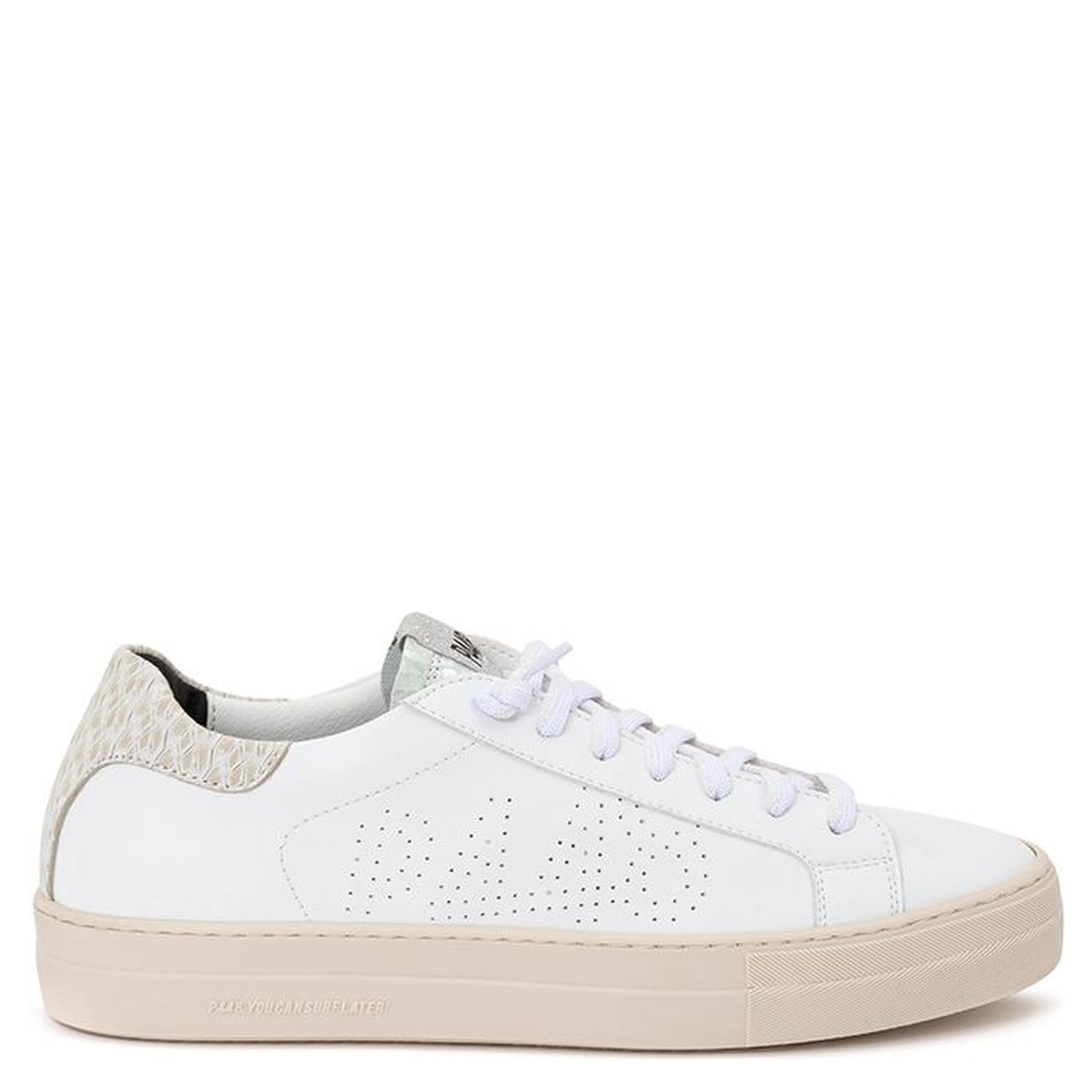 White Leather Low Top Sneakers