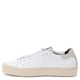 White Leather Low Top Sneakers