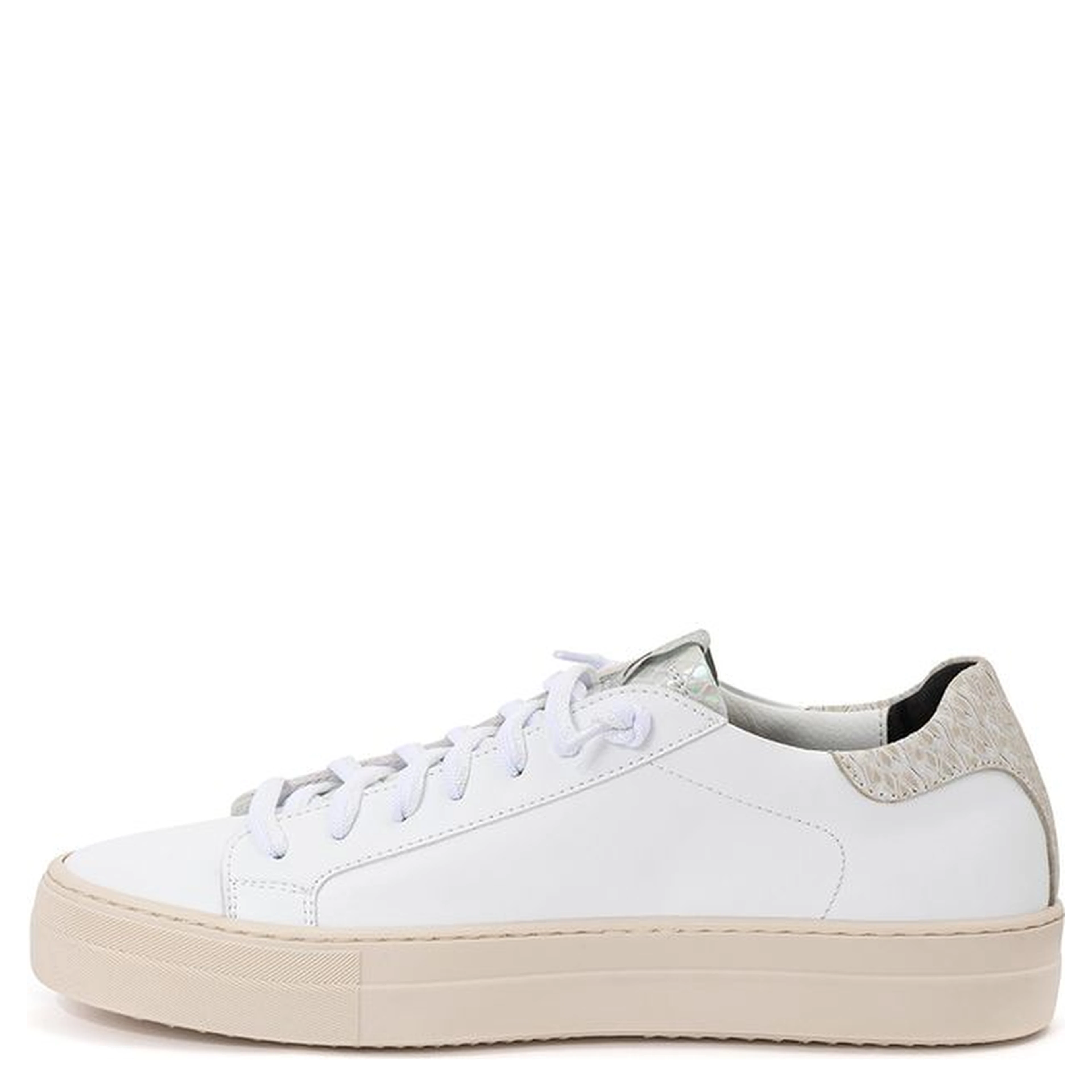 White Leather Low Top Sneakers