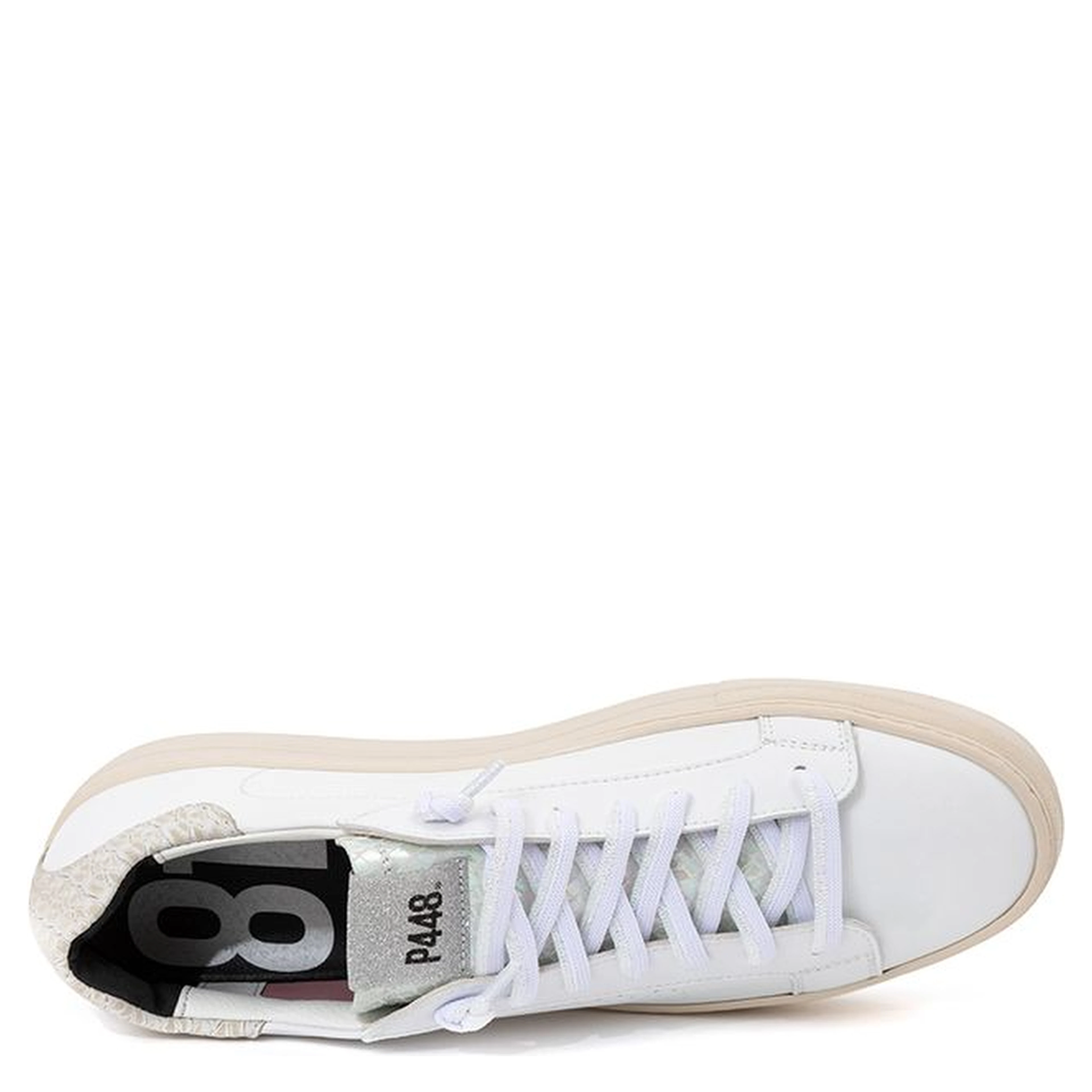 White Leather Low Top Sneakers