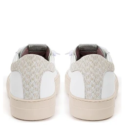 White Leather Low Top Sneakers