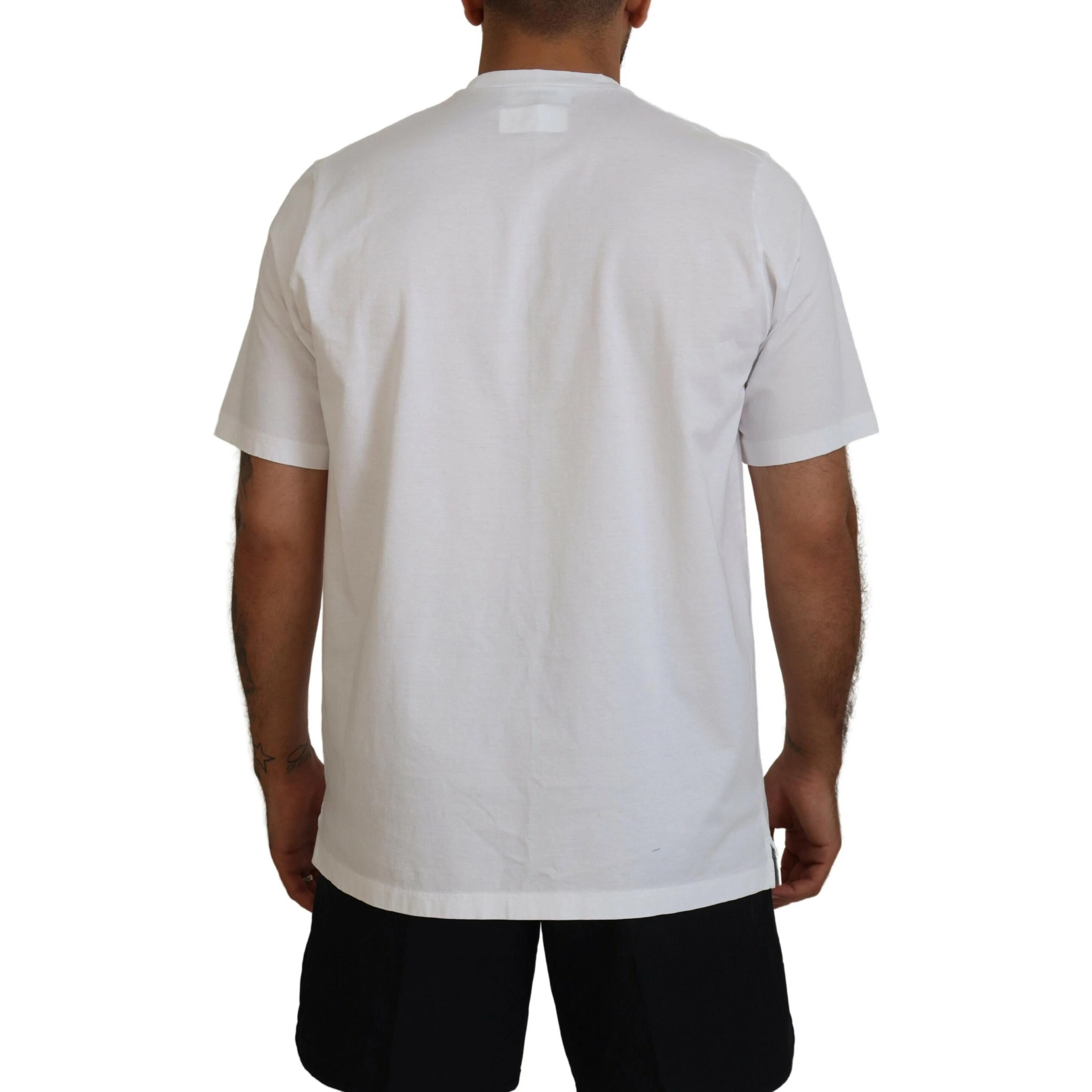 White Cotton Short Sleeves Crewneck T-shirt