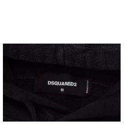 Black Cotton Hooded Printed Men Pullover Sweater