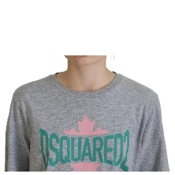 Gray Logo Cotton Crewneck Short Sleeve Tee T-shirt