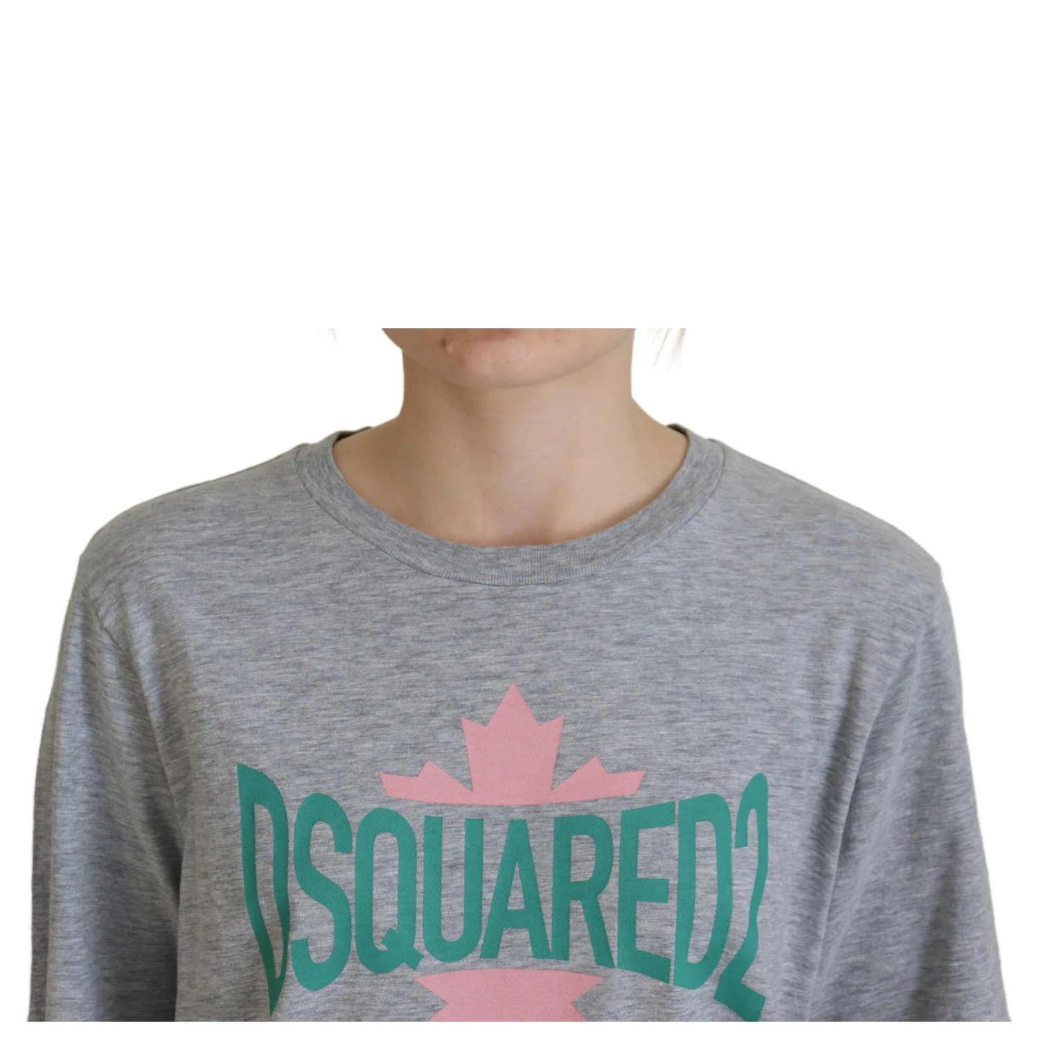 Gray Logo Cotton Crewneck Short Sleeve Tee T-shirt