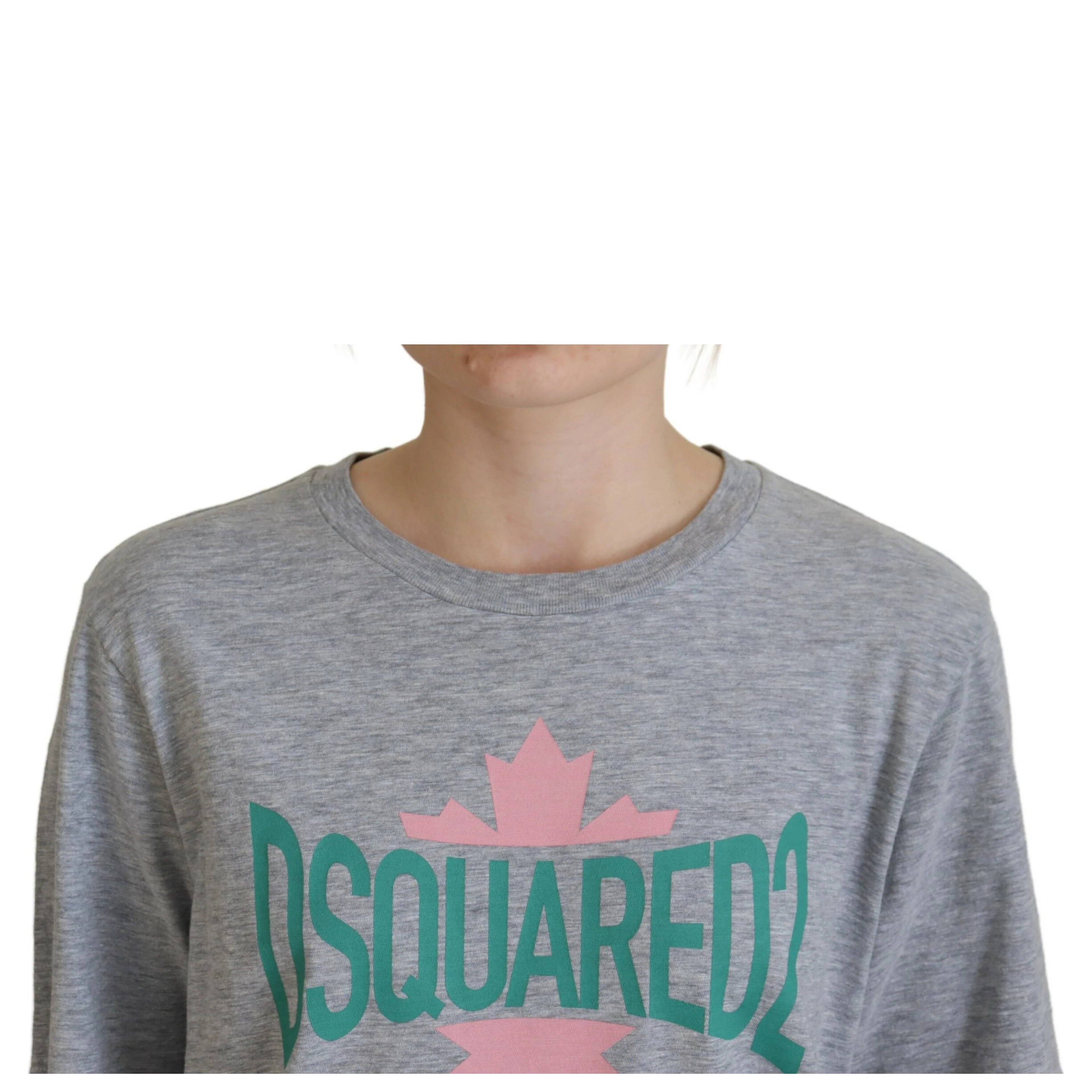 Gray Logo Cotton Crewneck Short Sleeve Tee T-shirt