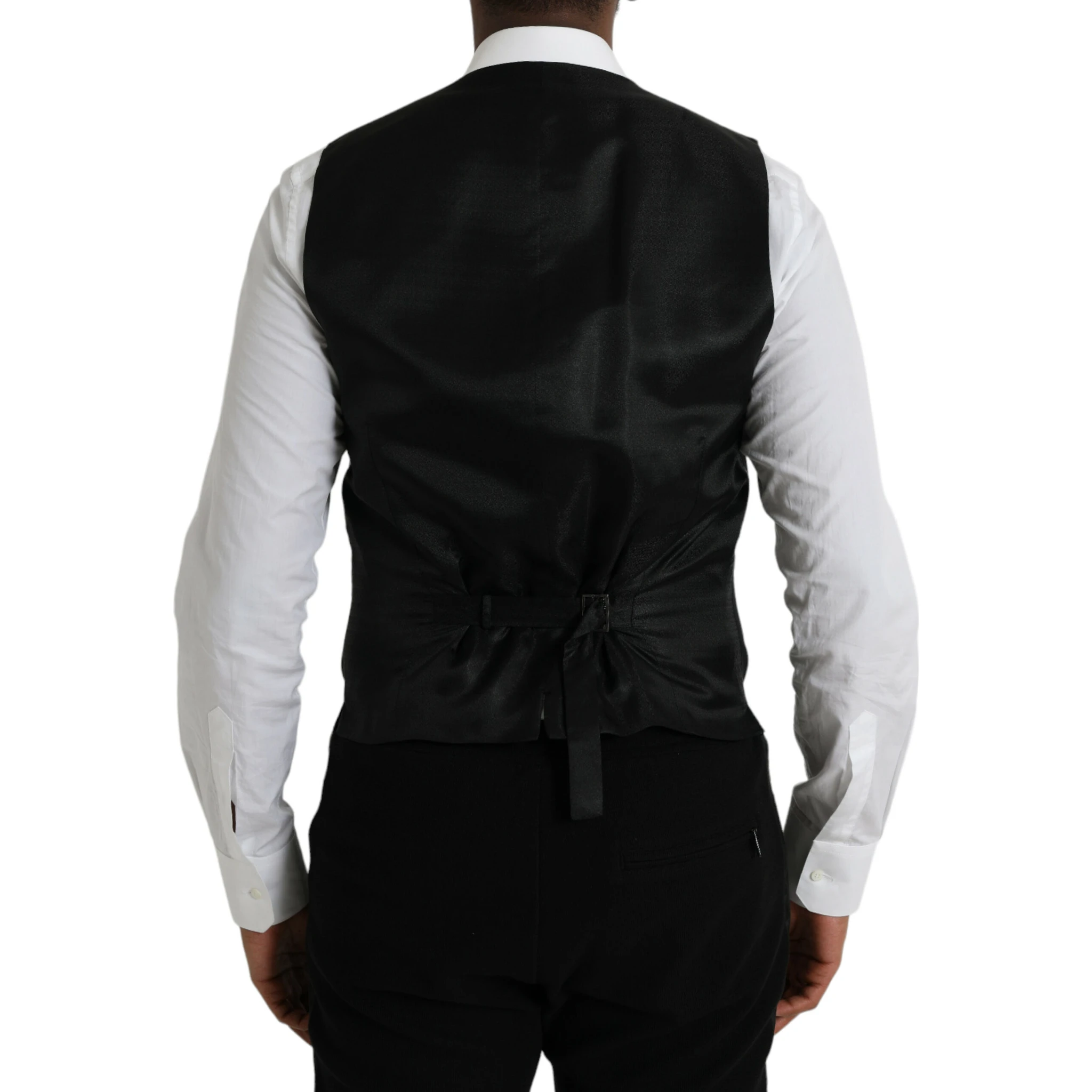 Black Wool Waistcoat Dress Formal Vest