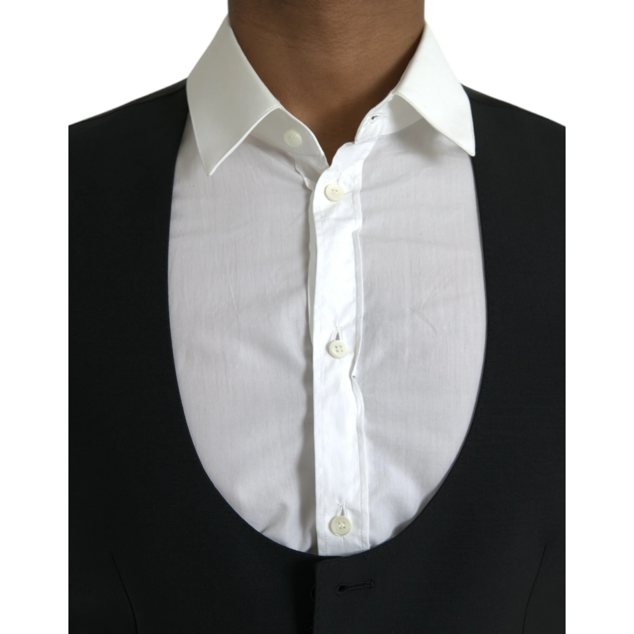 Black Wool Waistcoat Dress Formal Vest