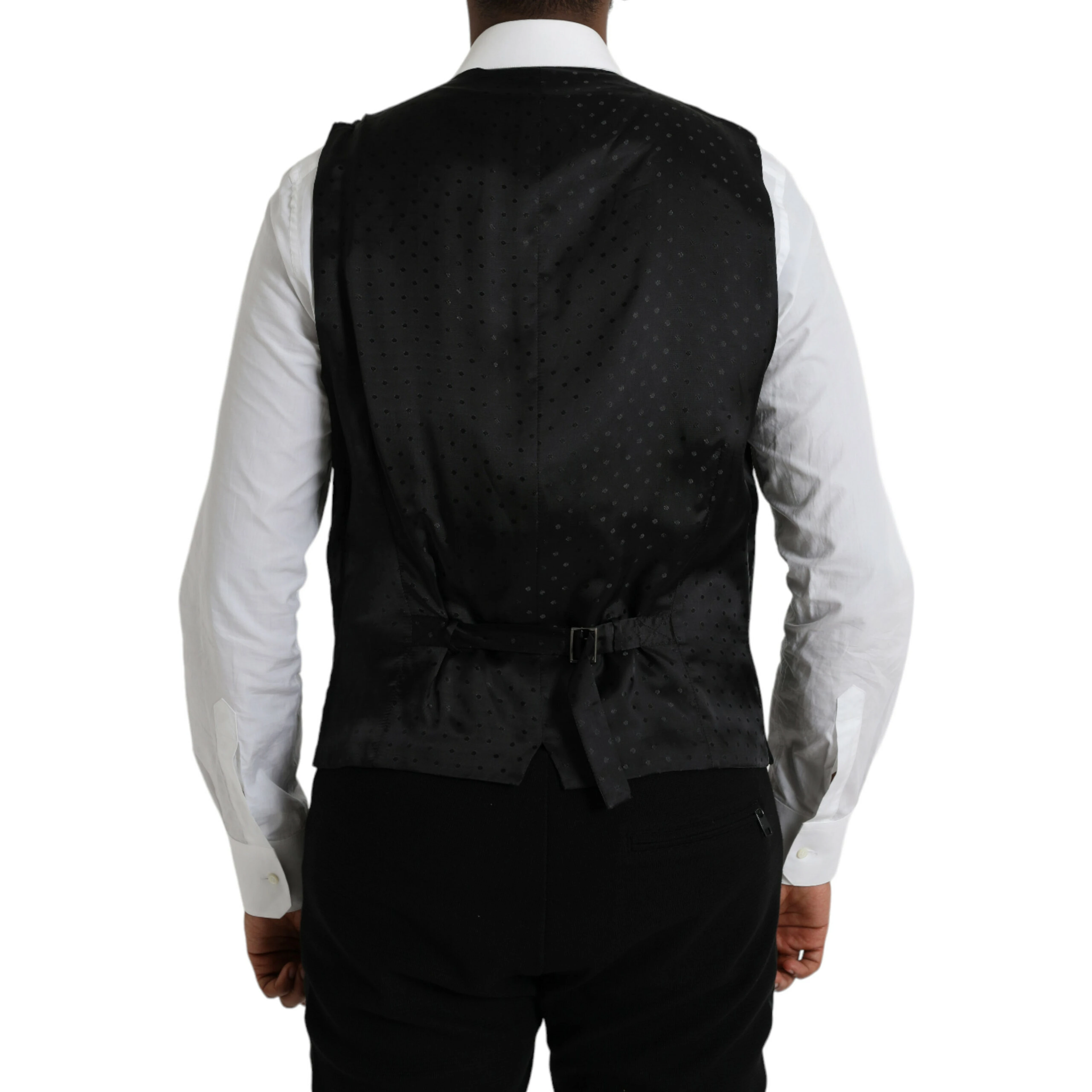 Black Silk Waistcoat Dress Formal Vest