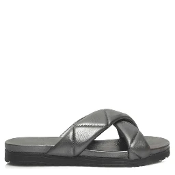Gray Lambskin Sandal