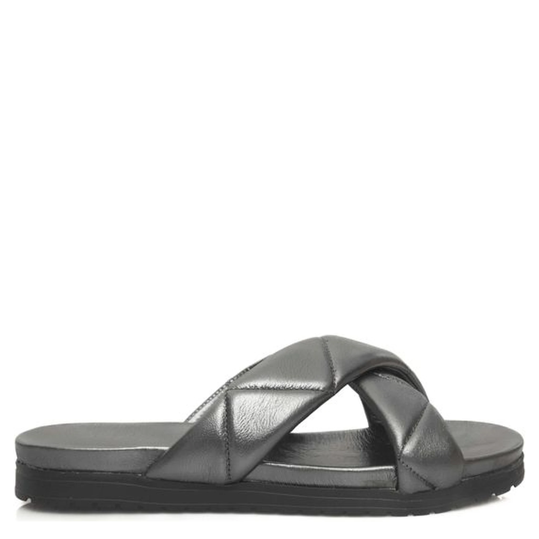Gray Lambskin Sandal