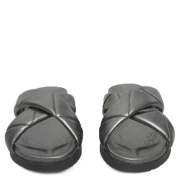 Gray Lambskin Sandal