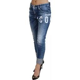 Blue Icon Low Waist Cropped Cool Girl Denim Jeans