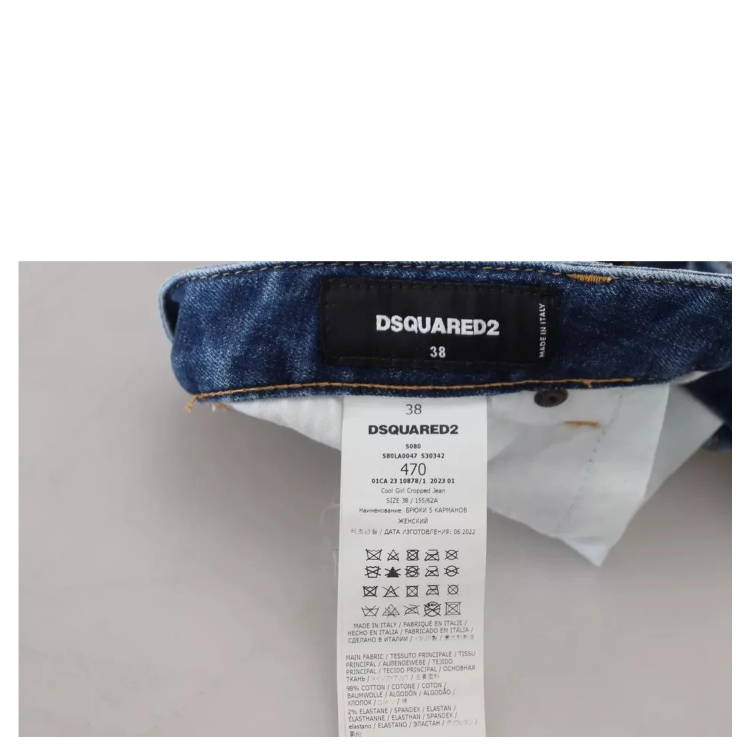 Blue Icon Low Waist Cropped Cool Girl Denim Jeans