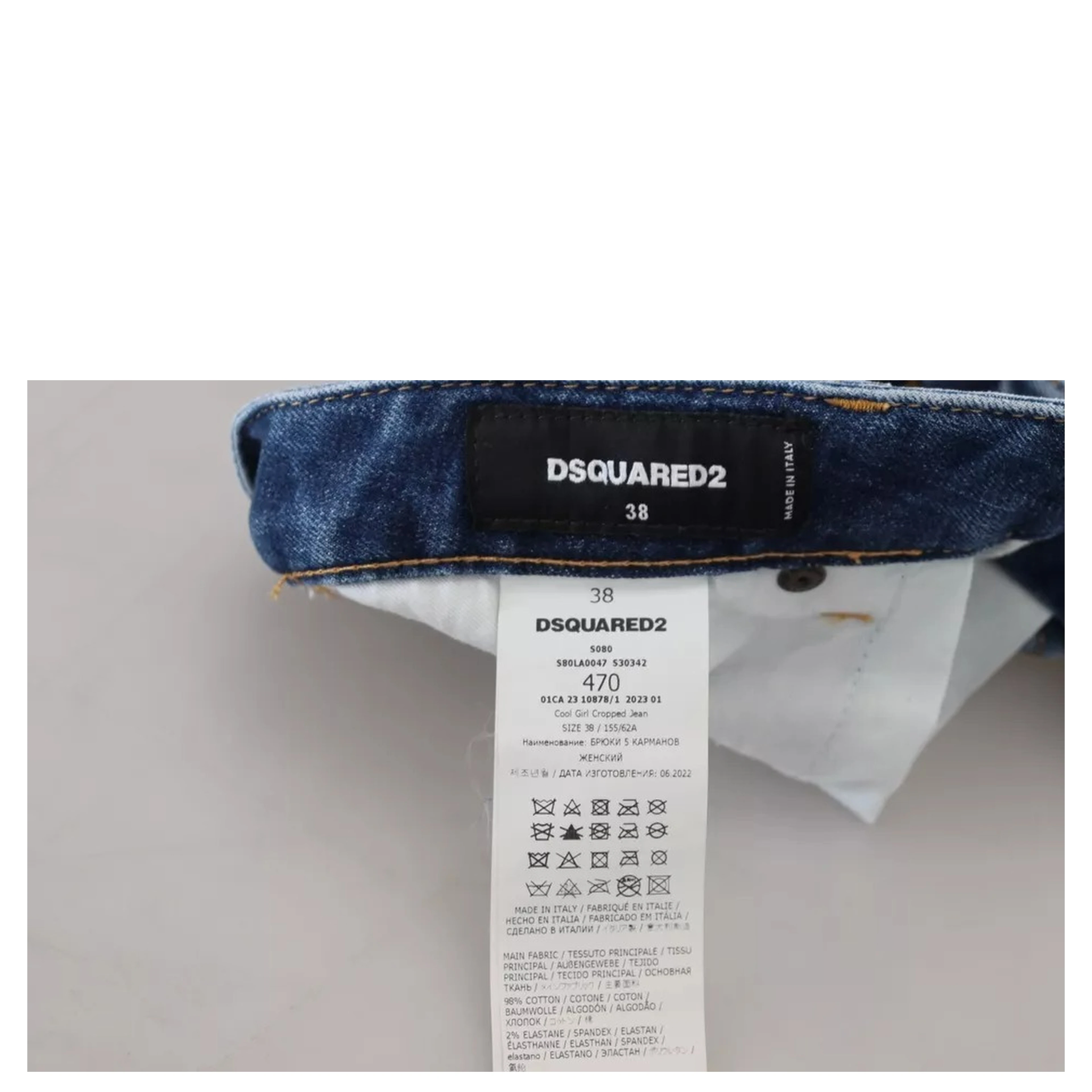 Blue Icon Low Waist Cropped Cool Girl Denim Jeans