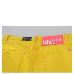 Yellow Cotton Low Waist Crop Denim Cool Girl Jeans