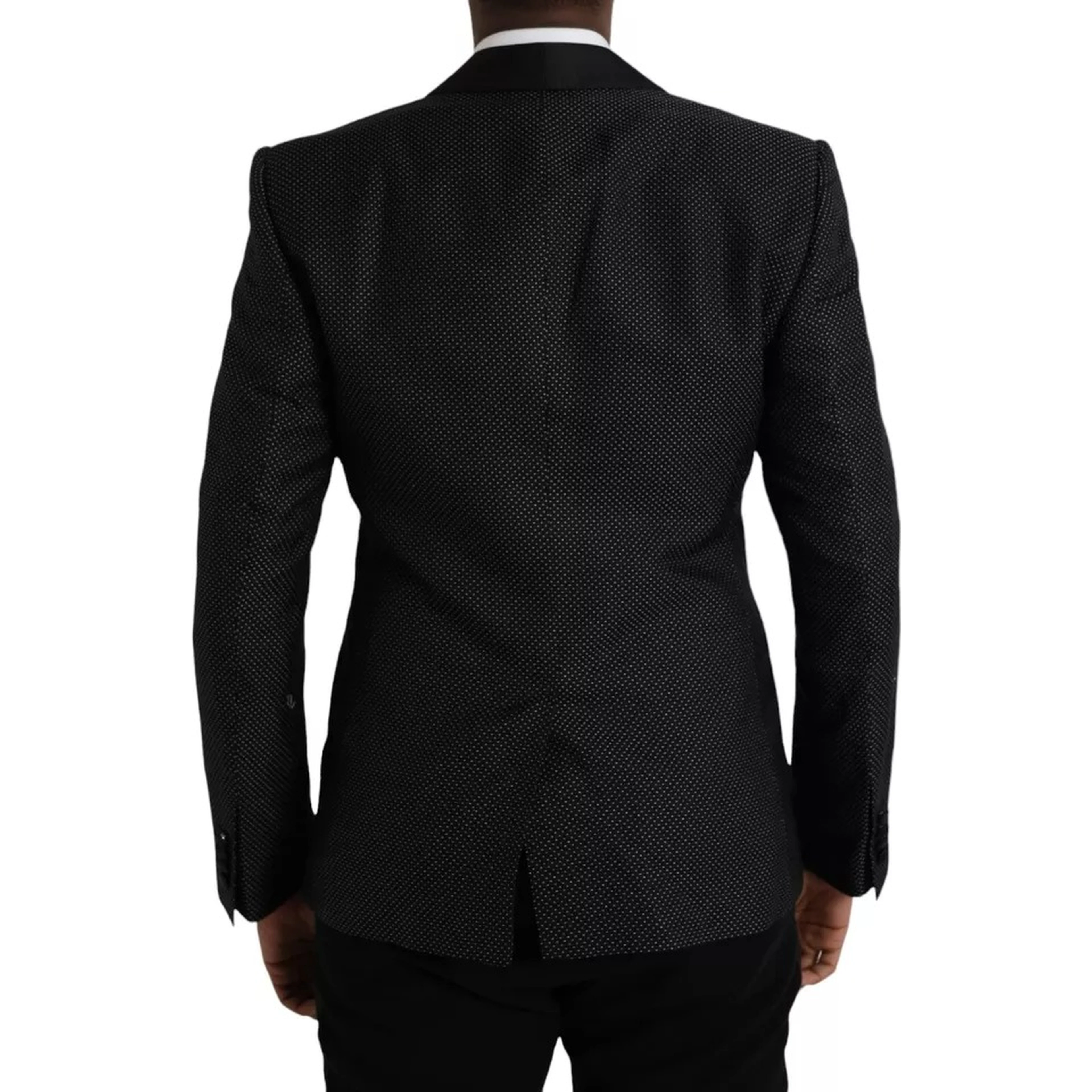 Black Jacquard MARTINI Single Breasted Coat Blazer