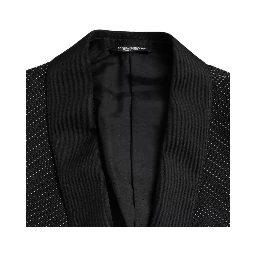 Black Jacquard MARTINI Single Breasted Coat Blazer