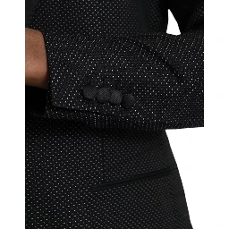 Black Jacquard MARTINI Single Breasted Coat Blazer