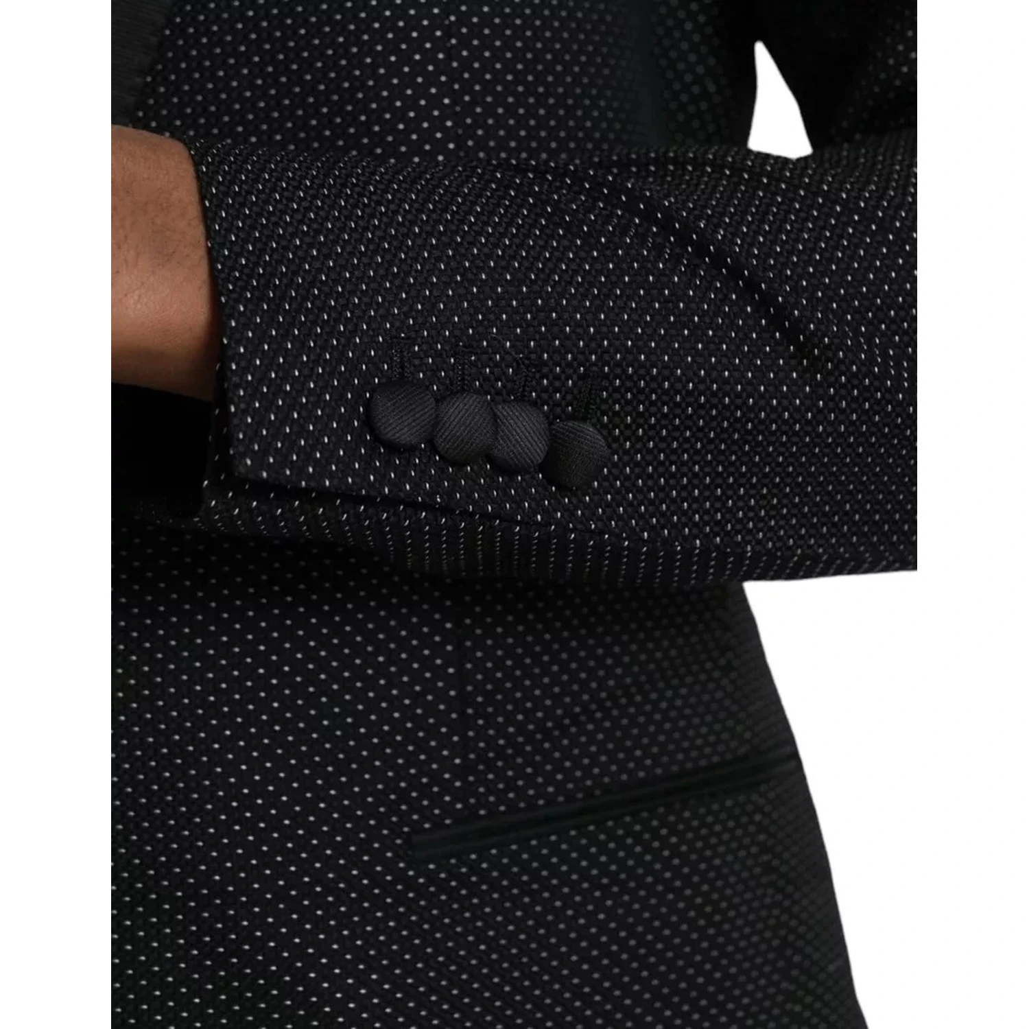 Black Jacquard MARTINI Single Breasted Coat Blazer