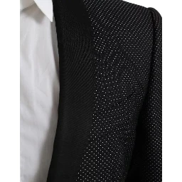 Black Jacquard MARTINI Single Breasted Coat Blazer