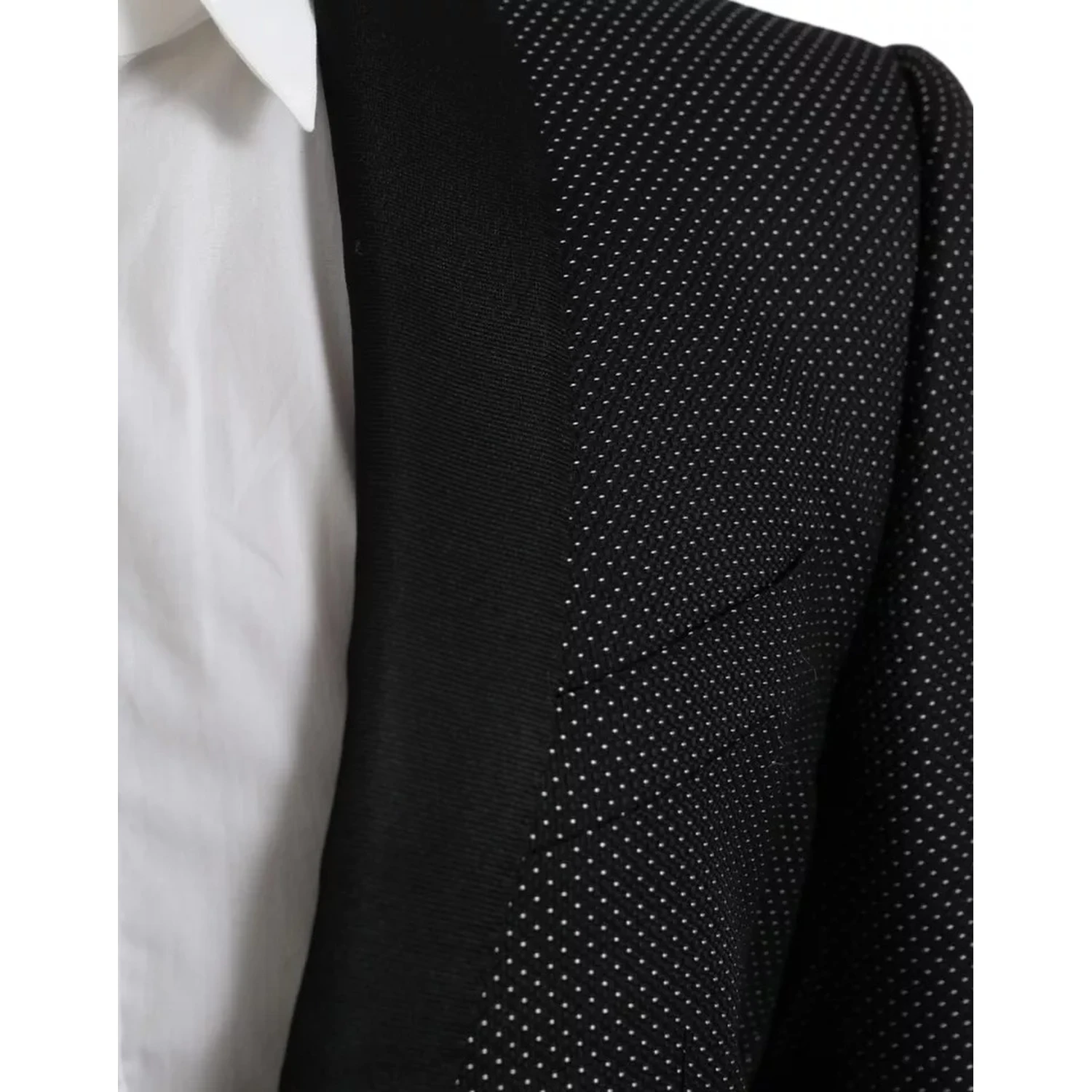 Black Jacquard MARTINI Single Breasted Coat Blazer