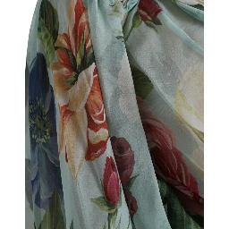 Blue Floral Print Tiered Long Maxi Dress