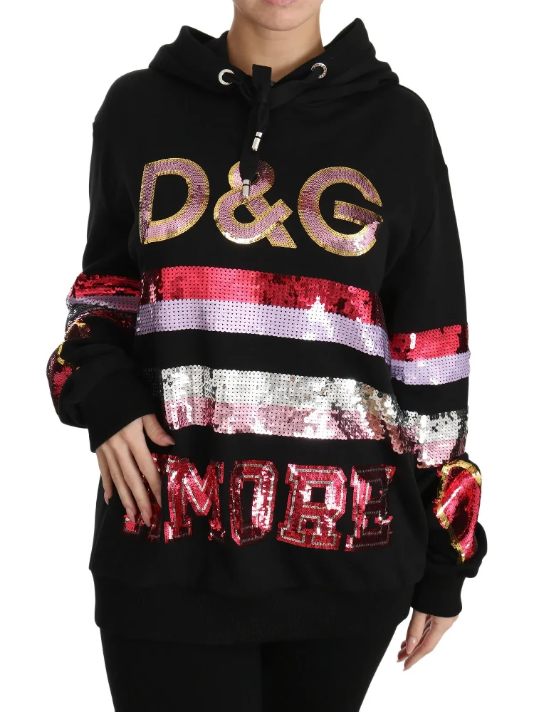 DG Sequined Hooded Pullover Sweater