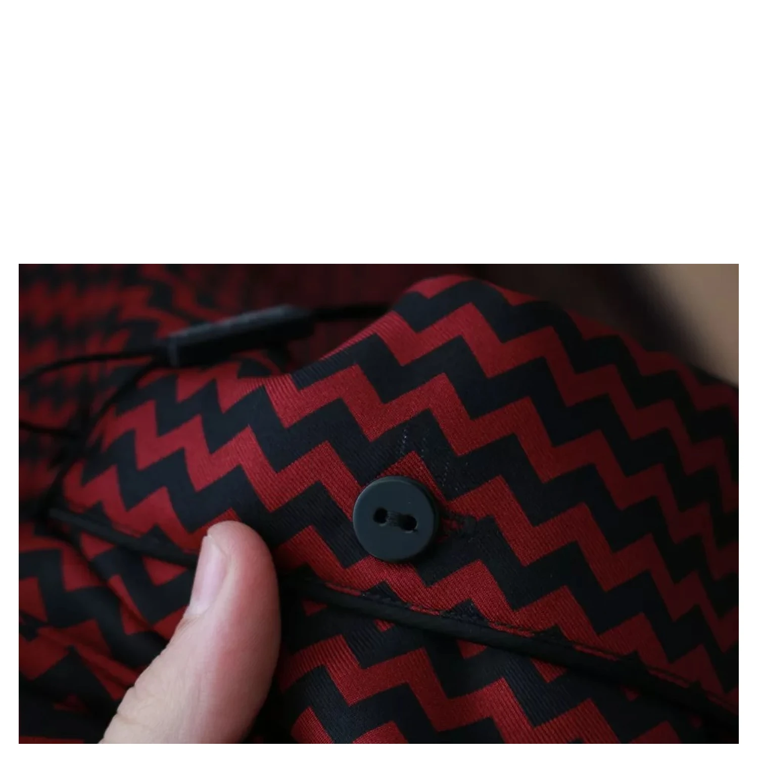 Black Red Zigzag Pattern Casual Shirt