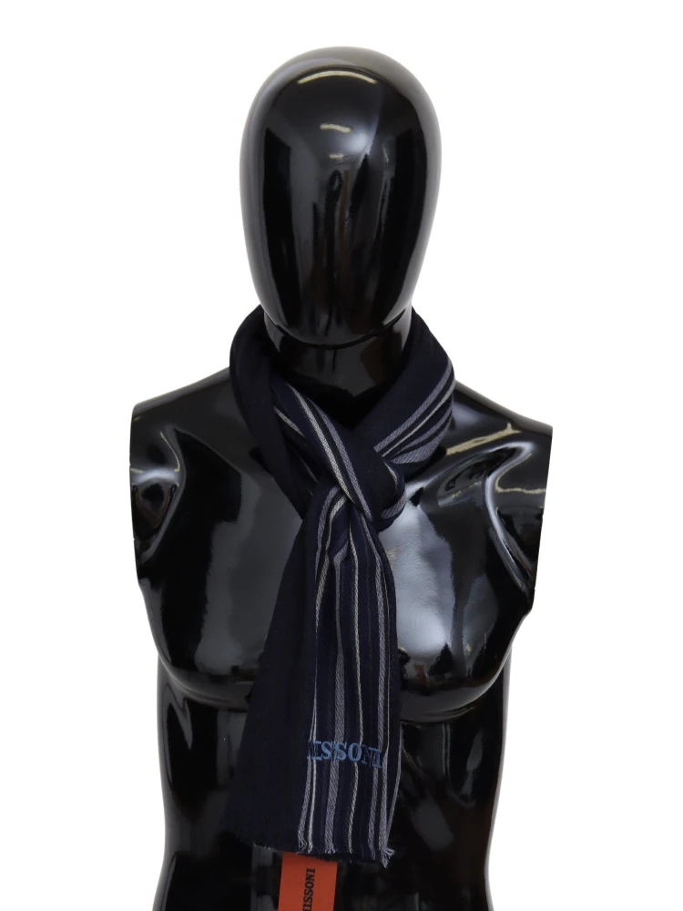 Multicolor Wool Striped Unisex Wrap Fringes Shawl