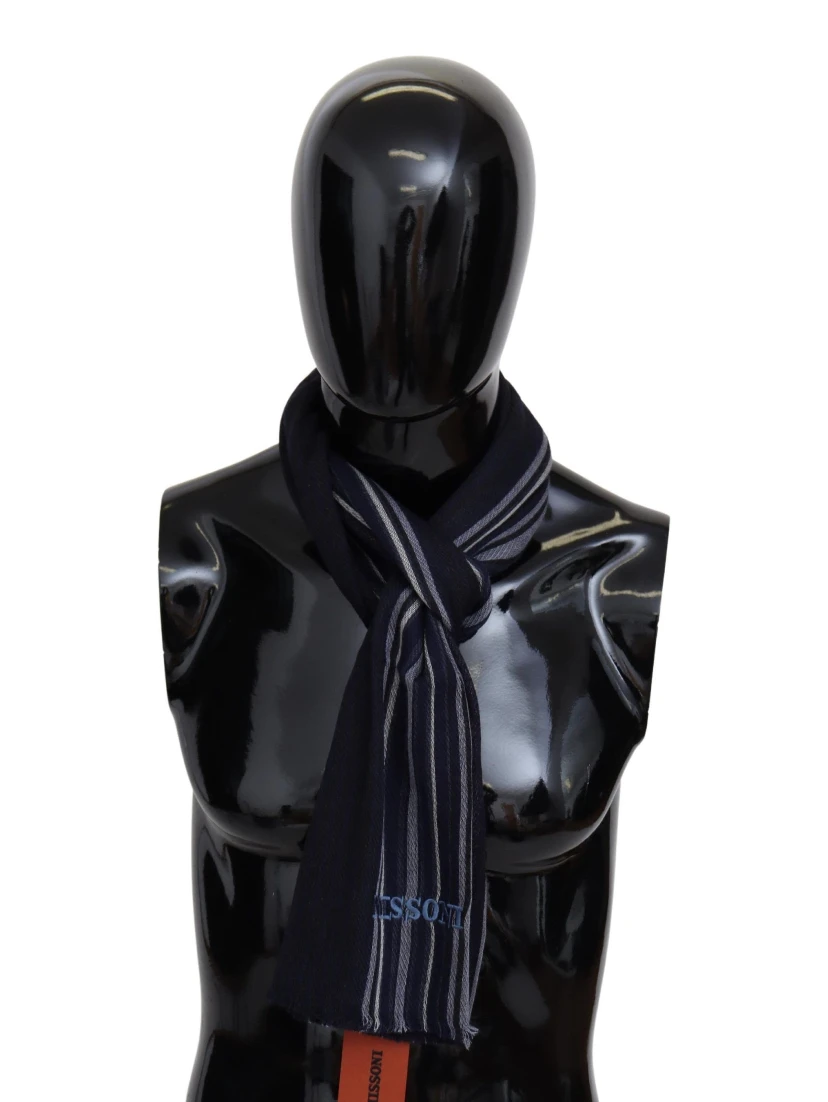 Multicolor Wool Striped Unisex Wrap Fringes Shawl