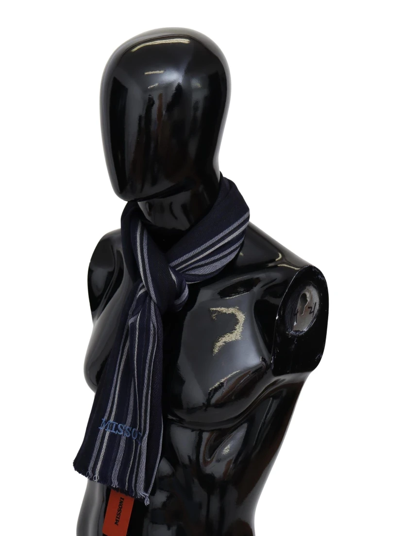 Multicolor Wool Striped Unisex Wrap Fringes Shawl