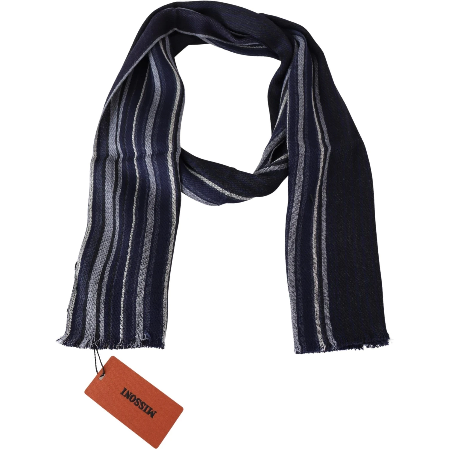 Multicolor Wool Striped Unisex Wrap Fringes Shawl