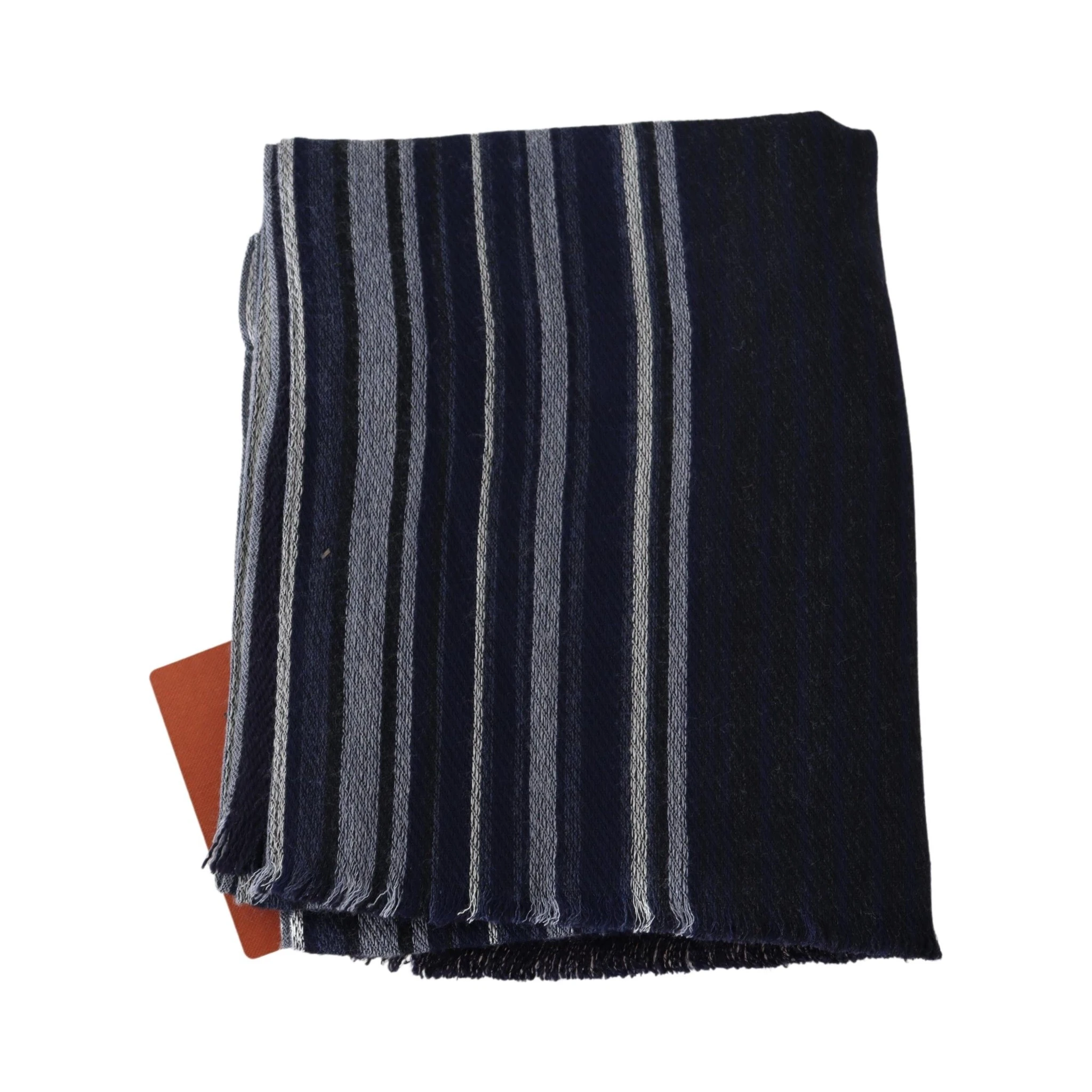 Multicolor Wool Striped Unisex Wrap Fringes Shawl