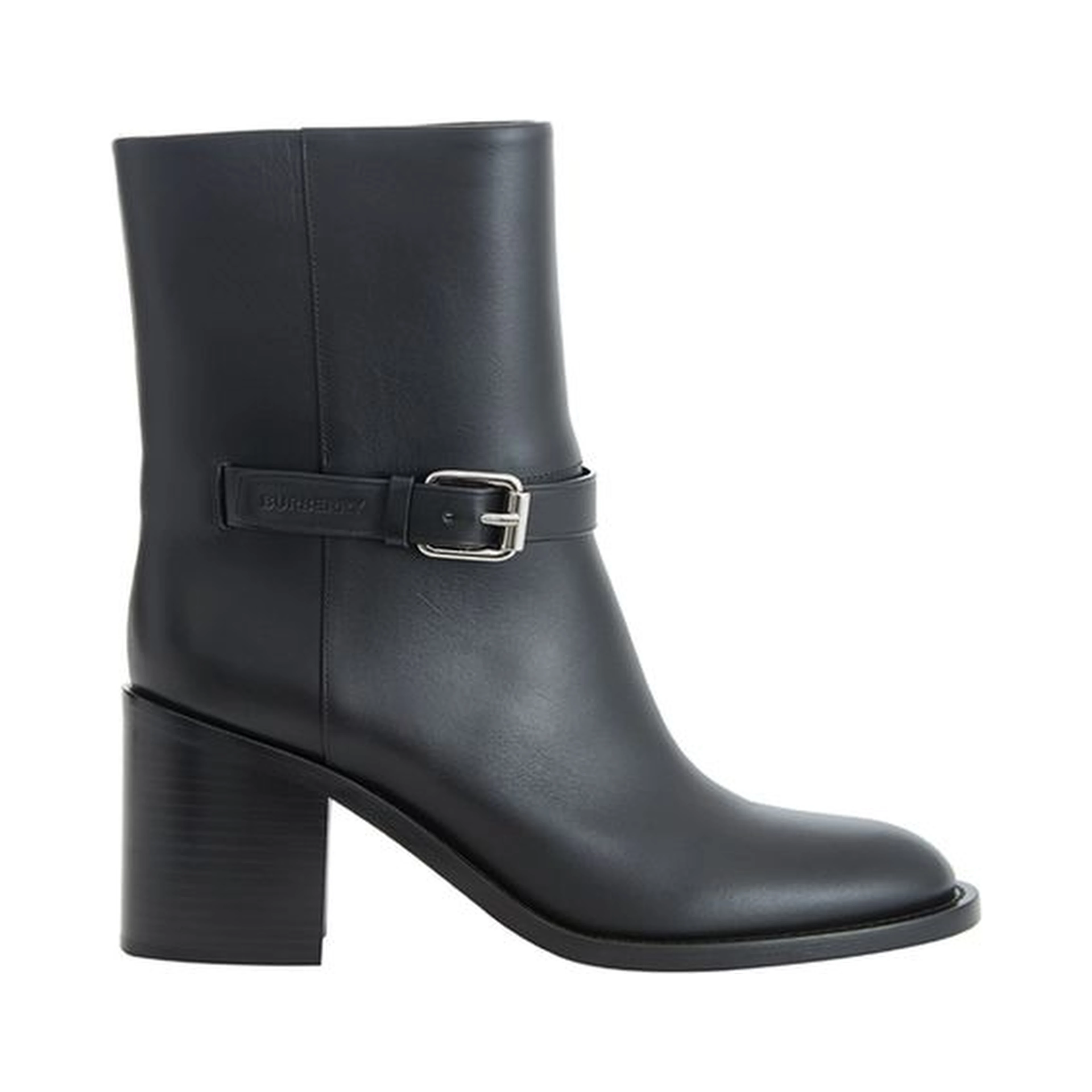 Black leather ankle boots