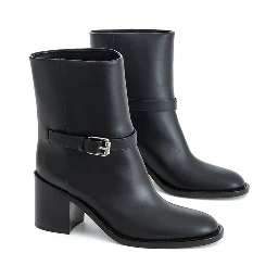 Black Leather Ankle Boots