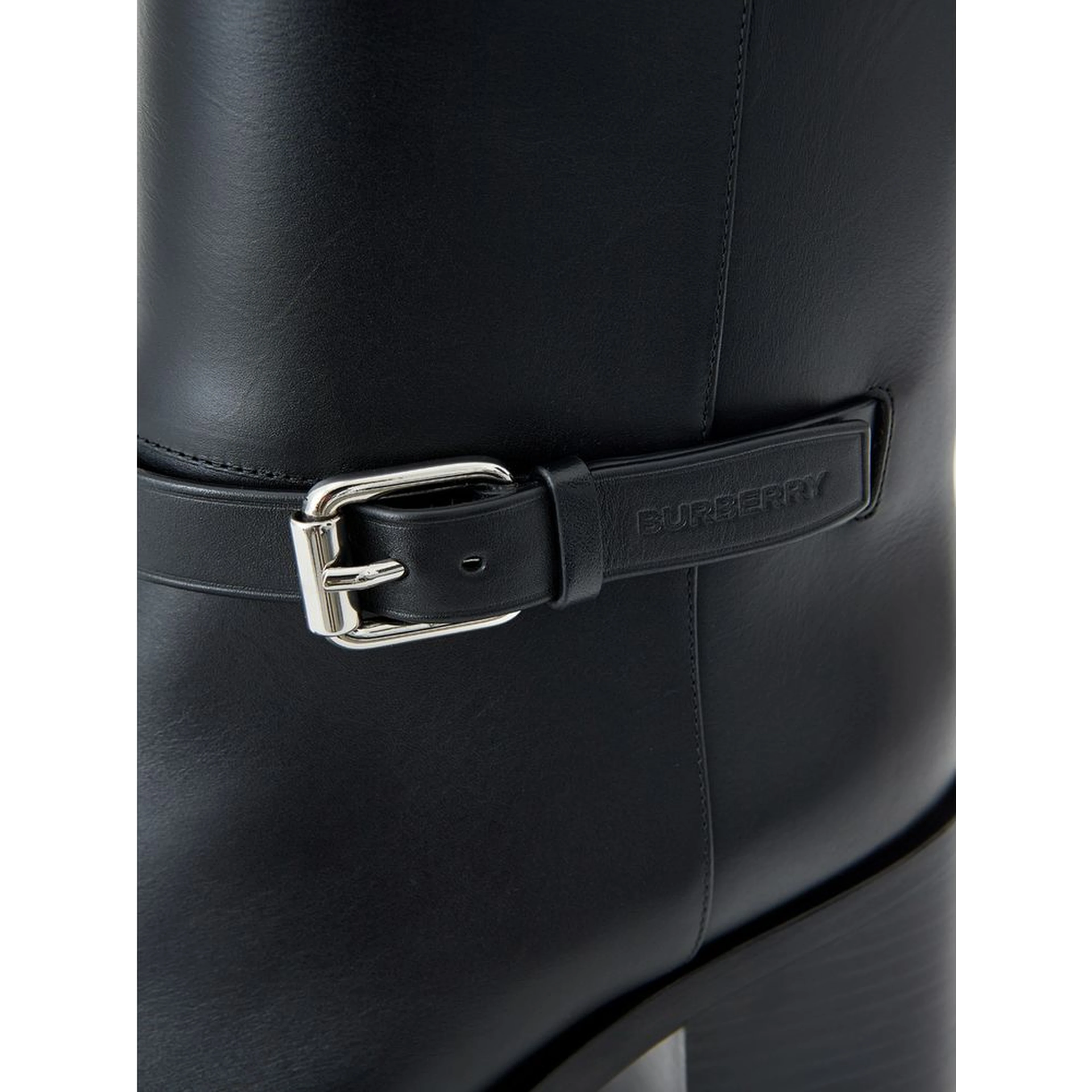 Black leather ankle boots