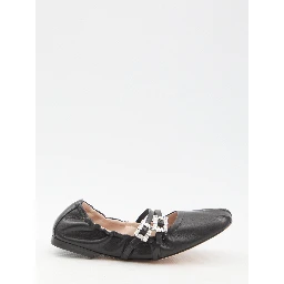 Nappa ballerinas with straps