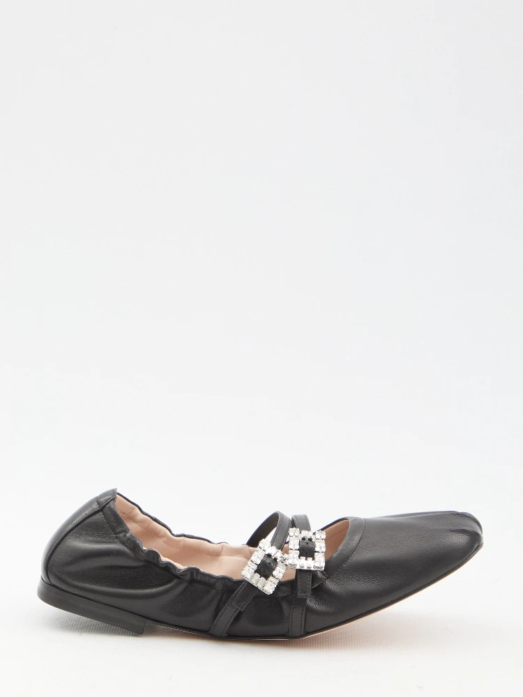 Nappa ballerinas with straps