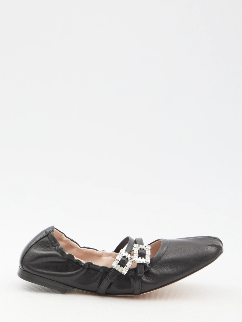 Nappa ballerinas with straps