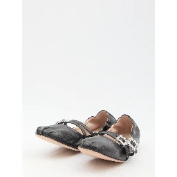 Nappa ballerinas with straps
