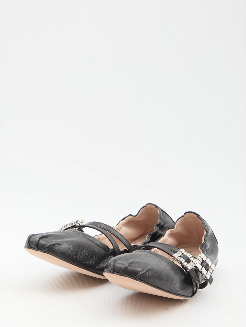 Nappa ballerinas with straps