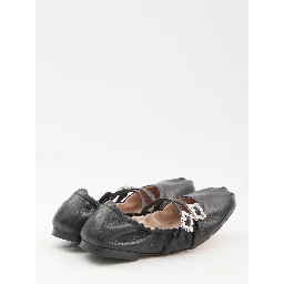 Nappa ballerinas with straps