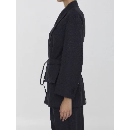 Wool jacket with belt