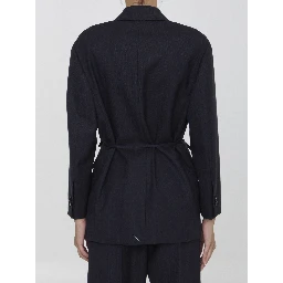 Wool jacket with belt