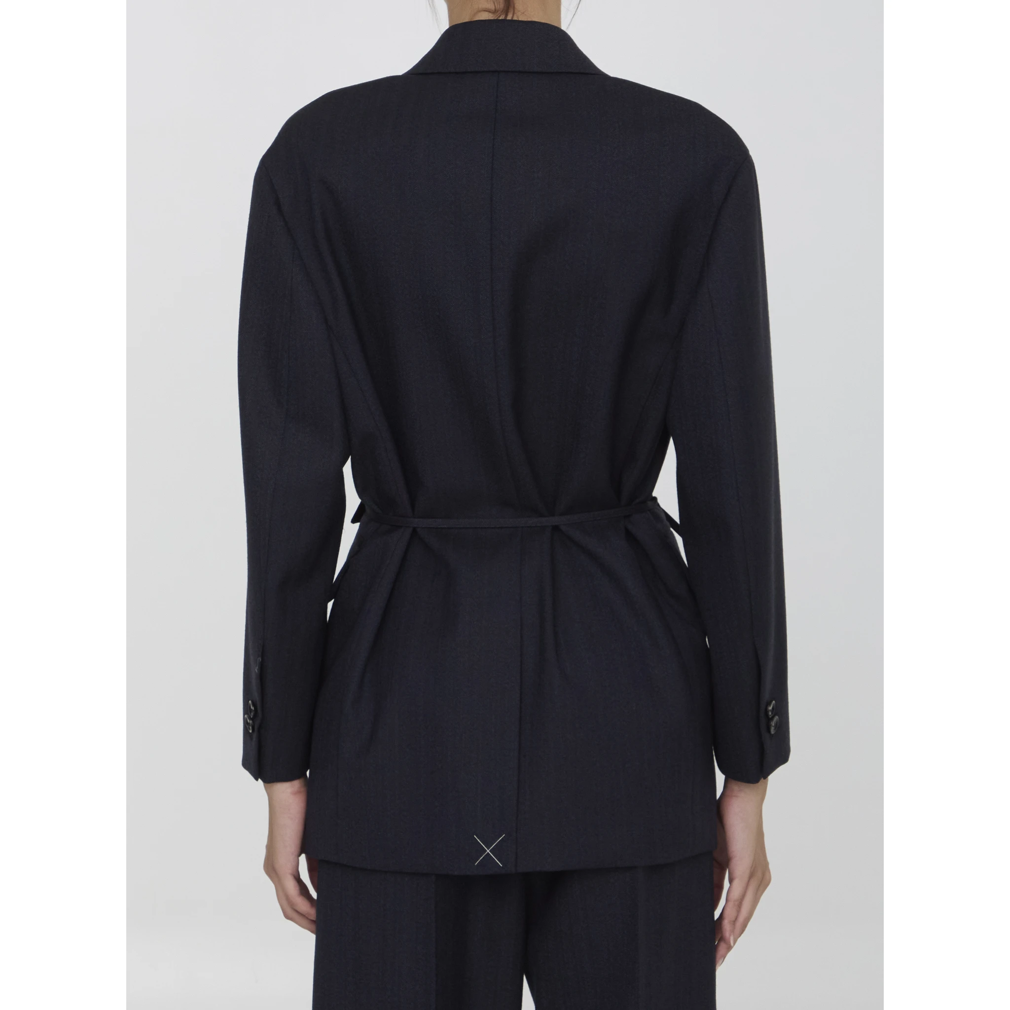 Wool jacket with belt