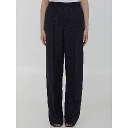 Striped wool trousers