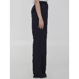 Striped wool trousers